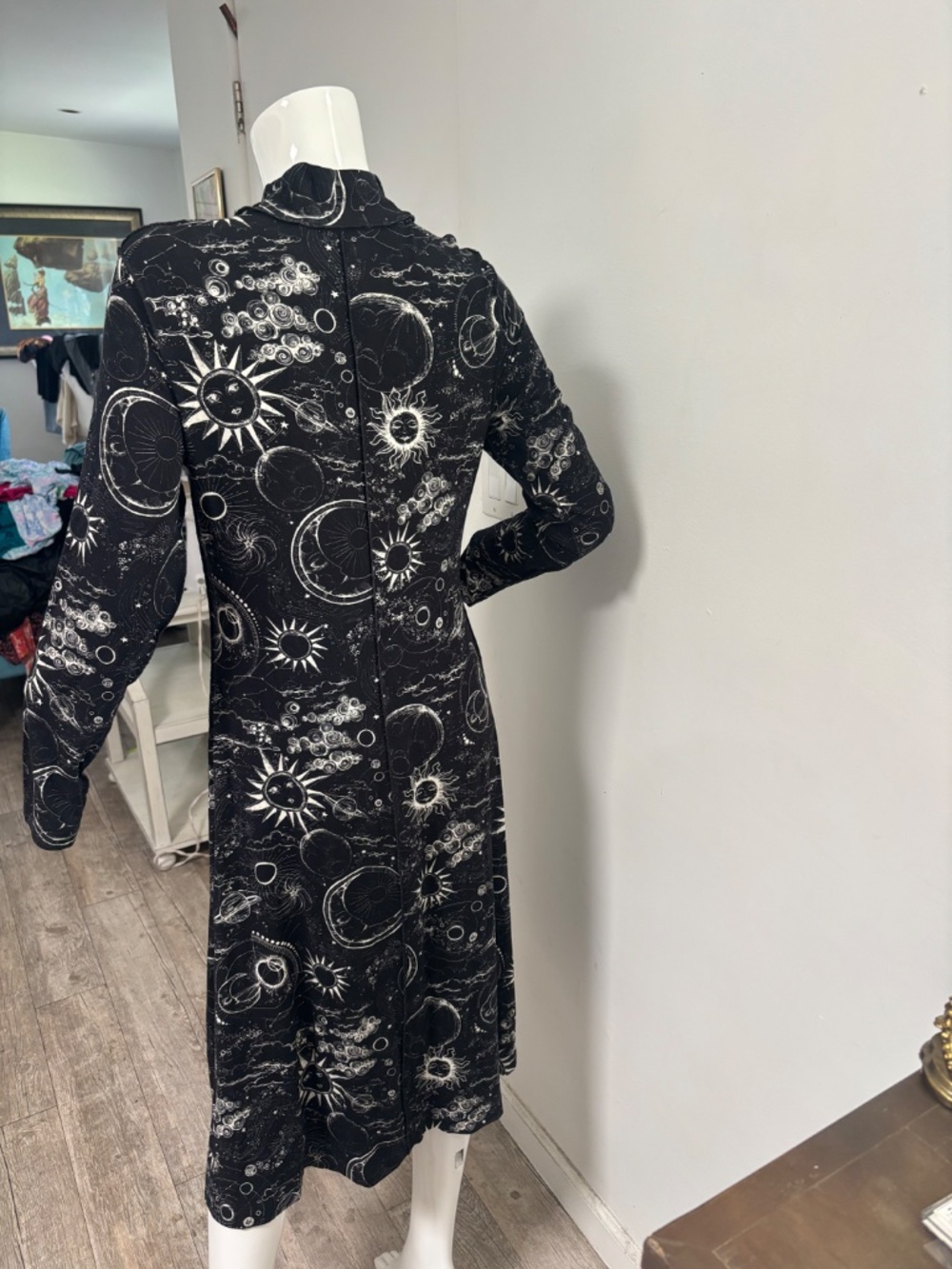 Johnny Was Janie Favorite Seamed Mock Neck Long Sleeve Dress Celestial Print M - Picture 3 of 3
